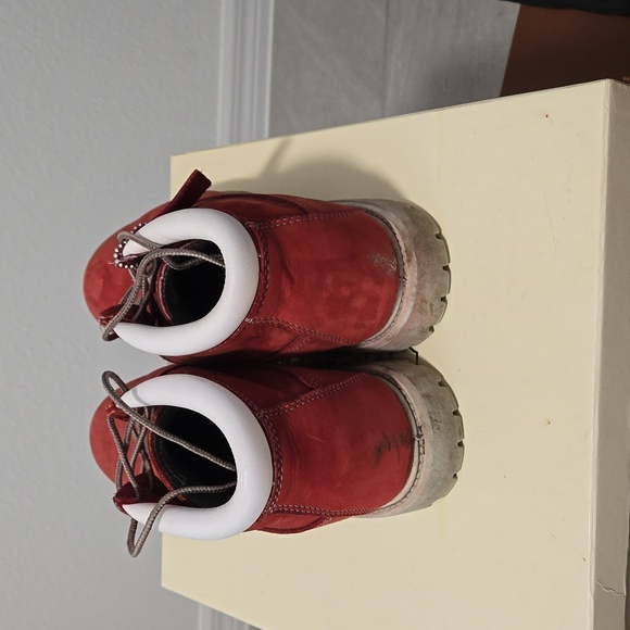 Timberland red lowtop boots - Picture 3 of 5